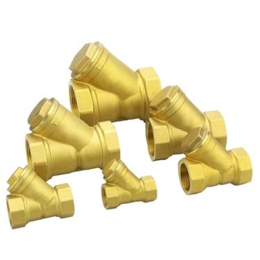 Imagem de 1/2 3/4 1 2 polegadas fêmea em linha Y malha filtro rosca filtro válvula de filtro de latão em forma de Y válvula de filtro 1 peça (tamanho: 1-1/10.2 cm)