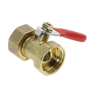 Imagem de VTGVVVTR Válvula de esfera de latão 1/10.2 cm 3/20.3 cm 1/5.1 cm rosca fêmea válvula esférica conector de latão junta de cobre adaptador acoplador de encaixe de tubo (3/8 polegadas)