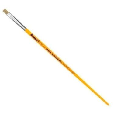 Imagem de Pincel Artesanato 4mm Cerdas Brancas Ponta Plana - Para Tinta à óleo -