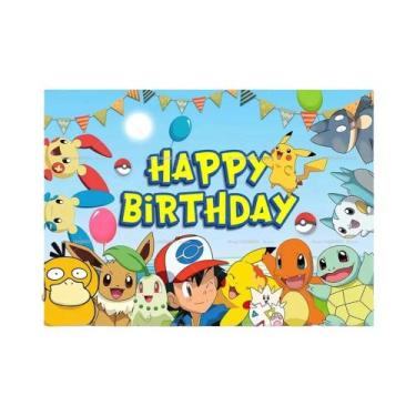 Imagem de Fundo Para Festa De Aniversário De Bebê Pikachu Pokémon, Decoração De 