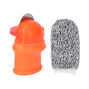 Imagem de Cryfokt "Faca de Polegar de Silicone Manga de Dedo Faca de Colheita de Plantas para Vegetais de Morango Fácil de Usar Durável para jardinagem" (Canivete pequeno + 1 bainha anti-corte)