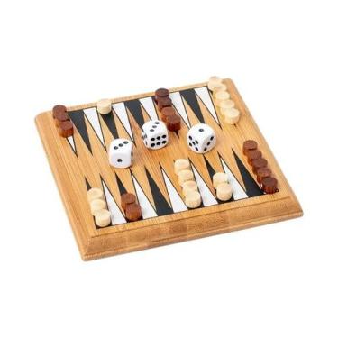 Imagem de Tabuleiro De Xadrez Mini De Madeira 12x12cm, Jogo Educacional De Intel