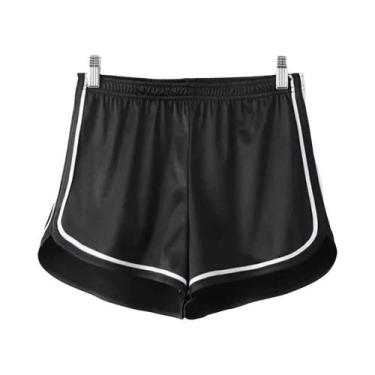 Imagem de Novo 2023 shorts femininos verão seda magro praia casual branco egde s