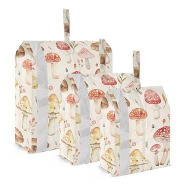 Imagem de xigua Cubos coloridos de embalagem de cogumelos para viagem, organizadores de bagagem leves, conjunto de viagem, à prova d'água, cubos de compressão para acessórios de viagem, 3 pacotes