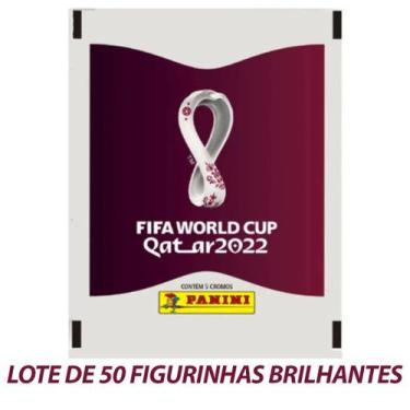 Imagem de Lote De 50 Figurinhas Brilhantes Copa Do Mundo Fifa Qatar 2022 - FIGUR