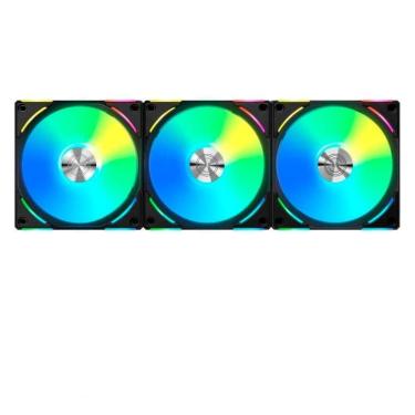 Imagem de Kit com 3 Ventoinhas Lian Li UNI FAN AL V2, 120mm, RGB, Preto - UF-AL120V2-3B-Unissex
