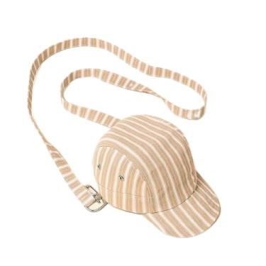 Imagem de Bolsa de ombro listrada, bolsa transversal estilo vintage com design exclusivo, bolsa feminina compacta, Marrom, Medium, Mochila casual