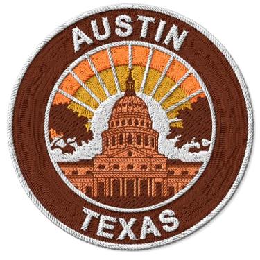 Imagem de Austin Texas Patch para roupas – Patch bordado de ferro para jaqueta de mochila - Remendos esportivos de tecido para lembranças de roupas e presentes ID45095