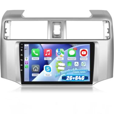 Imagem de [2 + 64 G] Rádio automotivo NHOPEEW para Toyota 4 Runner 2009-2019 – Carplay sem fio e Android Auto – tela sensível ao toque de 22 cm, estéreo para carro Android – DSP/GPS/WiFi/SWC/Bluetooth + câmera