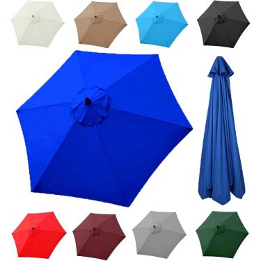 Imagem de Guarda-sol De Pátio Substituição Dossel De Pano Para Quintal Guarda-chuva De Piscina Cantilever Parasol 2.7m/3m 6 Braços/8 Braços, Navy Blue, 6Rib(2.7m/106in)