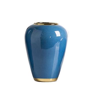 Imagem de Vaso de cerâmica conjunto de três peças para sala de estar, arranjo de flores, decoração macia, vaso de porcelana, vasos de flores estilo chinês (B)