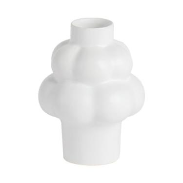 Imagem de Vaso de cerâmica simples para sala de estar, decoração de mesa de café, vaso de flores secas hidropônicas, vaso de mesa (A)