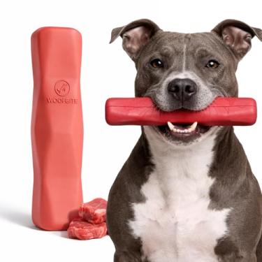 Imagem de WoofBite Praticamente indestrutível – Substituição vitalícia – Brinquedo de mastigar durável para mastigadores agressivos – Borracha natural não tóxica segura – Mastigar, puxar e buscar – médio/grande