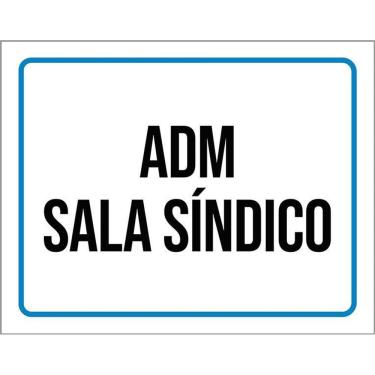 Imagem de Kit 3 Placas Sinalização Ambiente Adm Sala Síndico