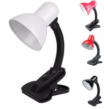 Imagem de Luminária De Mesa Com Garra Presilha Bivolt Leitura Estante Quarto Maq