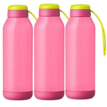 Imagem de Kit 3 Garrafas Squeeze De Água Esporte Ultra 1 Litro Treino Escola Via