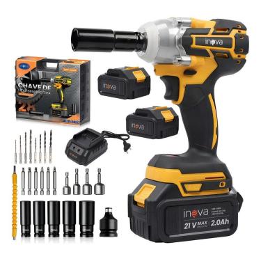 Imagem de Parafusadeira Chave De Impacto 21V C/2 Bateria Lítio 3000Mah