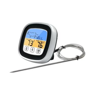 Imagem de Termômetro Digital De Cozinha Em Aço Inoxidável Para Carne, Forno E Ch