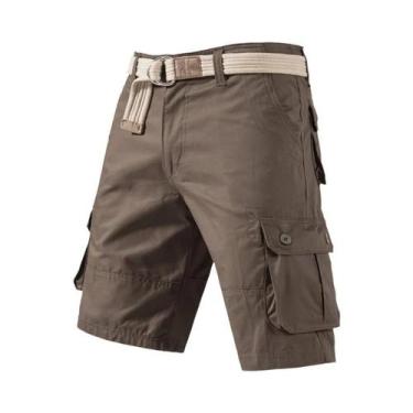 Imagem de Bermudas Cargo Masculinas plus Size De Algodão Casuais Para Golfe, Cor