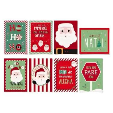 Imagem de Cartaz Decorativo Papai Noel Chegou 8 Unidades - Cromus Festas - Inspire sua Festa Loja