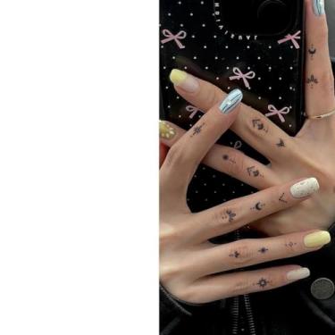 Imagem de Suco de ervas semipermanente simples sol crescente Starburst lembrancinhas de festa tatuagens temporárias 7-14 dias sem derramamento não reflexivo dedo ombro pescoço gola corpo impermeável tatuagem