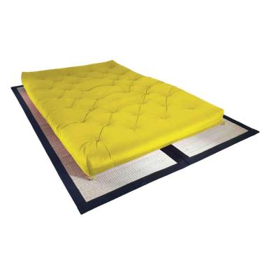 Imagem de Colchão Futon Casal Dobrável Sofa Cama Amarelo Acquablock