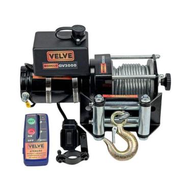 Imagem de Guincho Elétrico 12v 3000lbs 1360kg VELVE GV3000A + Controle Sem Fio