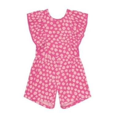 Imagem de Macaquinho infantil menina animal print Brandili Rosa-Feminino