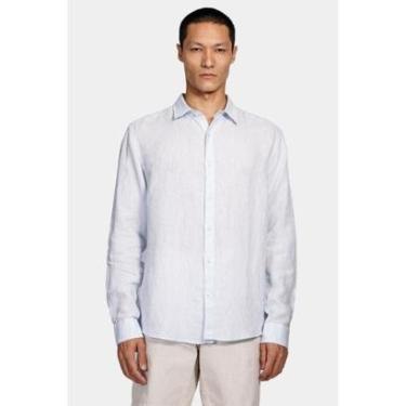 Imagem de Camisa Aramis Manga Longa em Linho Irlandês Azul Claro-Masculino