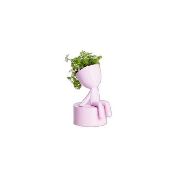 Imagem de Vaso Decorativo Para Suculentas G - Bob Sentado - Galanta, Rosa Soft