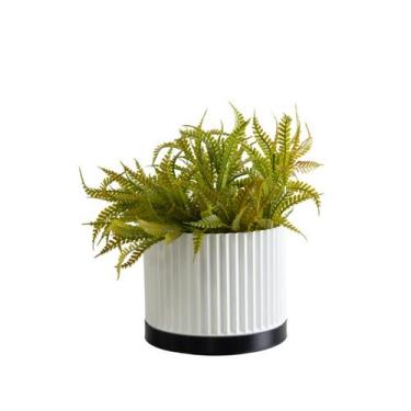 Imagem de Cachepot Cascata M - Realce - Galanta, Branco/Preto