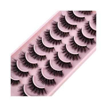 Imagem de Cílios Postiços Naturais 3D Curly Faux Mink Feitos À Mão, 10 Pares, Si