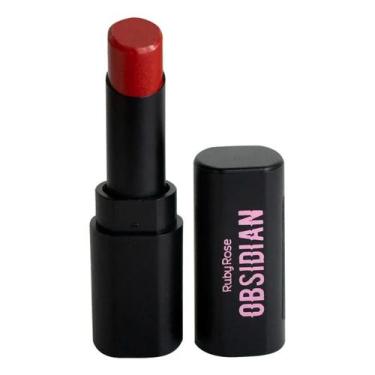 Imagem de Batom labial lipstick cream satin obsidian ocs06 hb70006 ruby rose