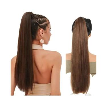 Imagem de Peruca Sintética Longa E Lisa De 18 a 32 Polegadas Com Elástico E Faix