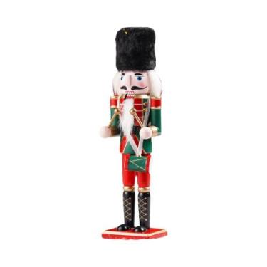 Imagem de Ornamento De Quebra-Nozes De Madeira De 30cm, Boneco Artesanal Para De