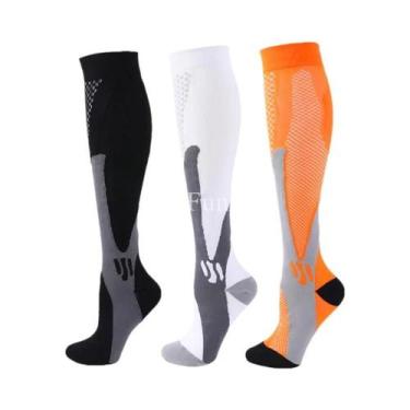 Imagem de Meias De Compressão Masculinas (2, 3 Ou 4 Pares) Para Corrida E Varize