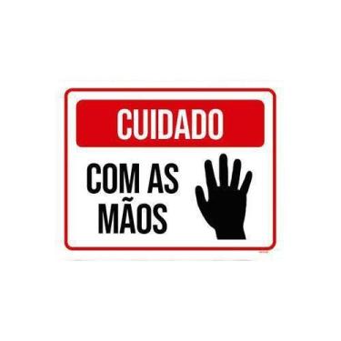 Imagem de Kit 10 Placas Cuidado Com As Mãos - Sinalizo.Com
