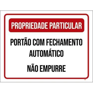 Imagem de Kit 5 Placa Acm Propriedade Particular Portão Fechado 18X23 - Sinalizo