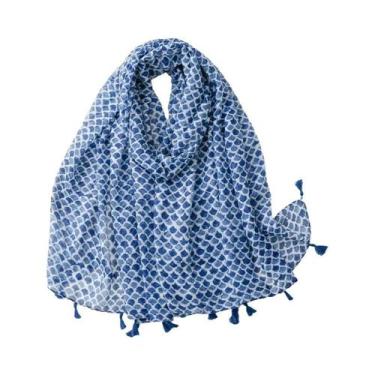 Imagem de Cachecol Aztec Paisley Floral Com Franjas, Viscose, Pashmina, Hijab 18