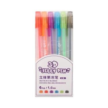 Imagem de Canetas Gel Retráteis 3D Com Glitter Em Cores Sortidas Para Escrita, D