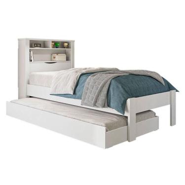 Imagem de Cama Solteiro Com Auxiliar Invicta Branco Brilho - Santos Andirá