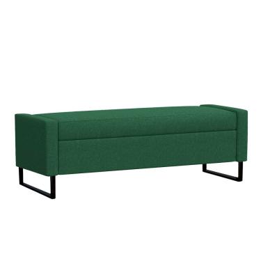Imagem de Recamier Bau Paris Base De Metal 1,40m Veludo Verde - Inova Decorações