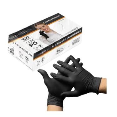 Imagem de Luva descartavel nitrilica g cx 100un procedimento preta - E A COSTA E