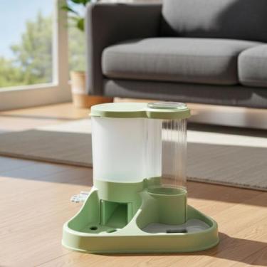 Imagem de Alimentador Duplo Automático Pet Água e Ração - Lovely Vibe, verde