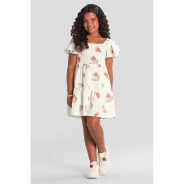 Imagem de Vestido infantil menina de melancia Brandili -Natural