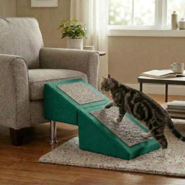 Imagem de Rampa Escada Vira Puff P02 Móvel Suede Para Pets Cachorro Gato Cor:Ros