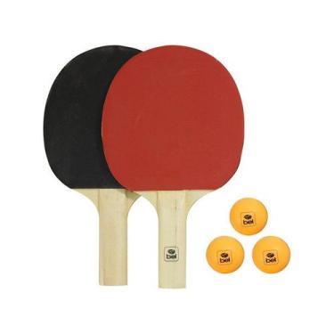 Imagem de Kit Tenis de Mesa 2 Pin-Pong Raquetes 3 Bolinhas Leve Belfix - Bel Fix