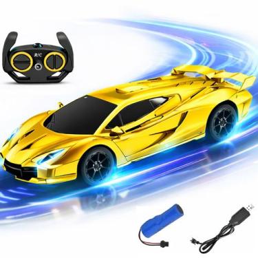 Imagem de Carrinho De Controle Remoto Bugatti Brinquedo Corrida Veloz Com Luz Re