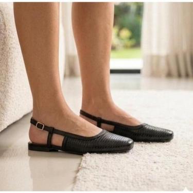 Imagem de Slingback Mule Feminino Bico Quadrado Sandalia Aberta Casual Confotave
