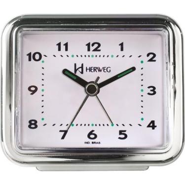 Imagem de Despertador Quartz Cromado Liso Metalizado 2642 - Herweg